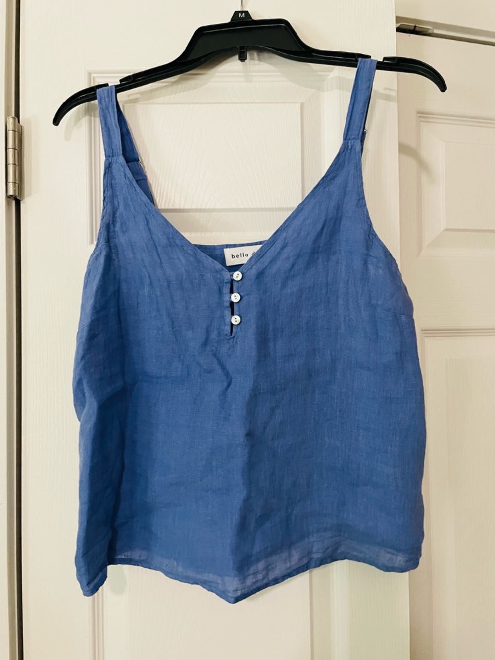 Bella Dahl Blue Linen Button-Front Camisole